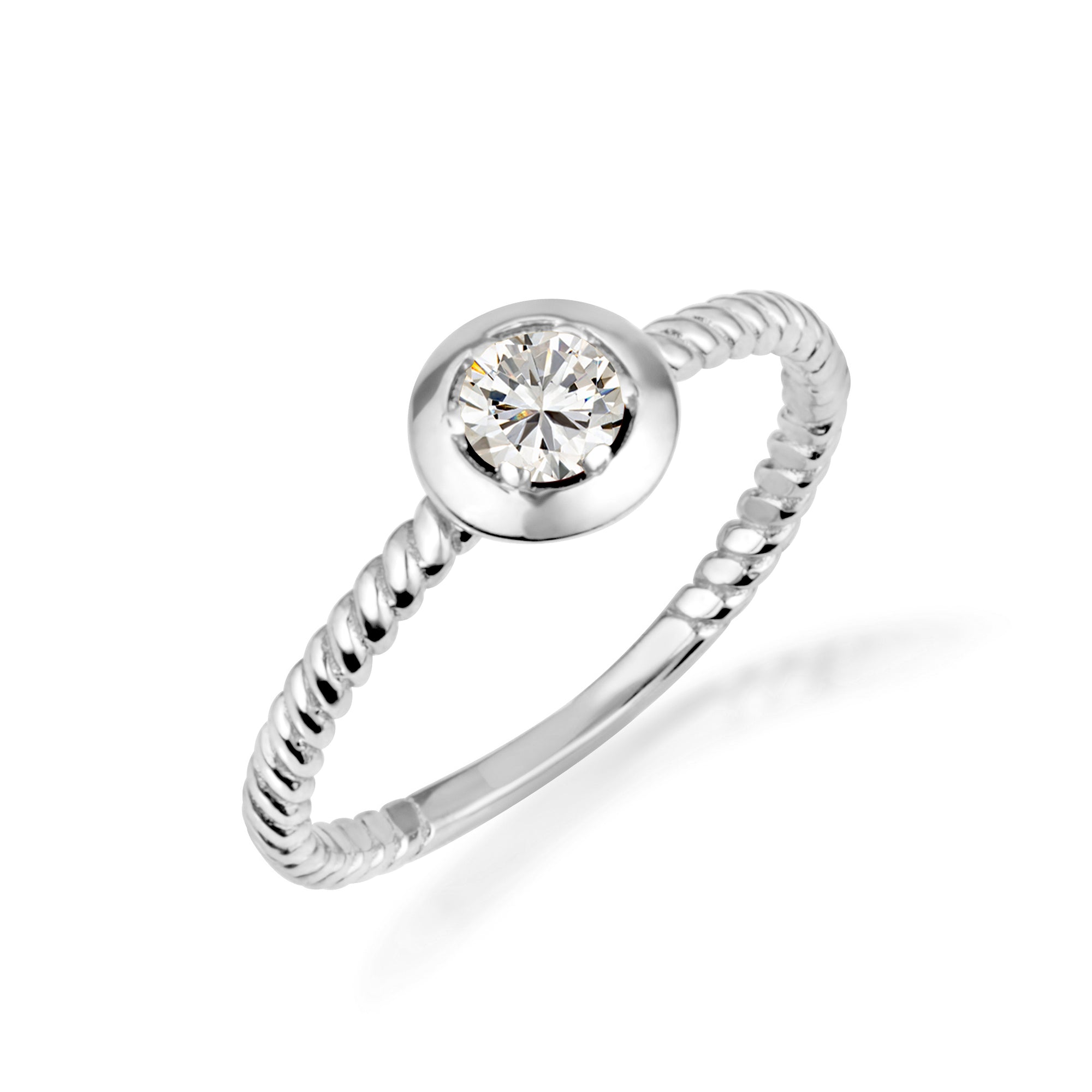 Silver Stackable Custom Birthstone Ring, view 7