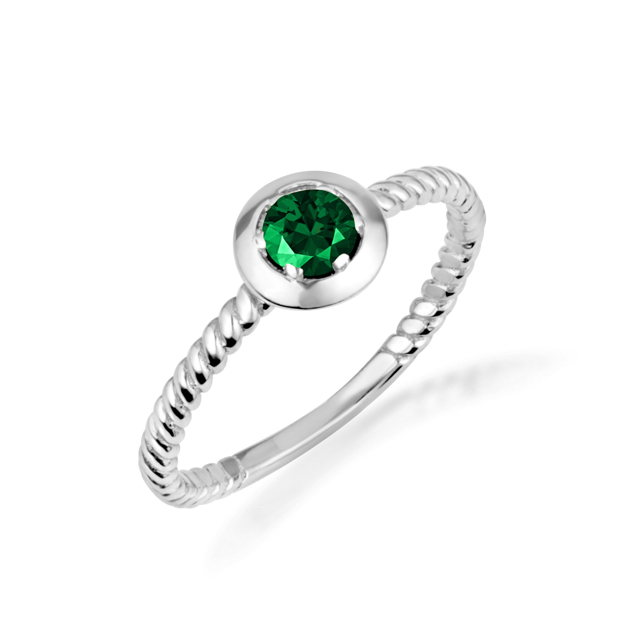 Silver Stackable Custom Birthstone Ring, view 8