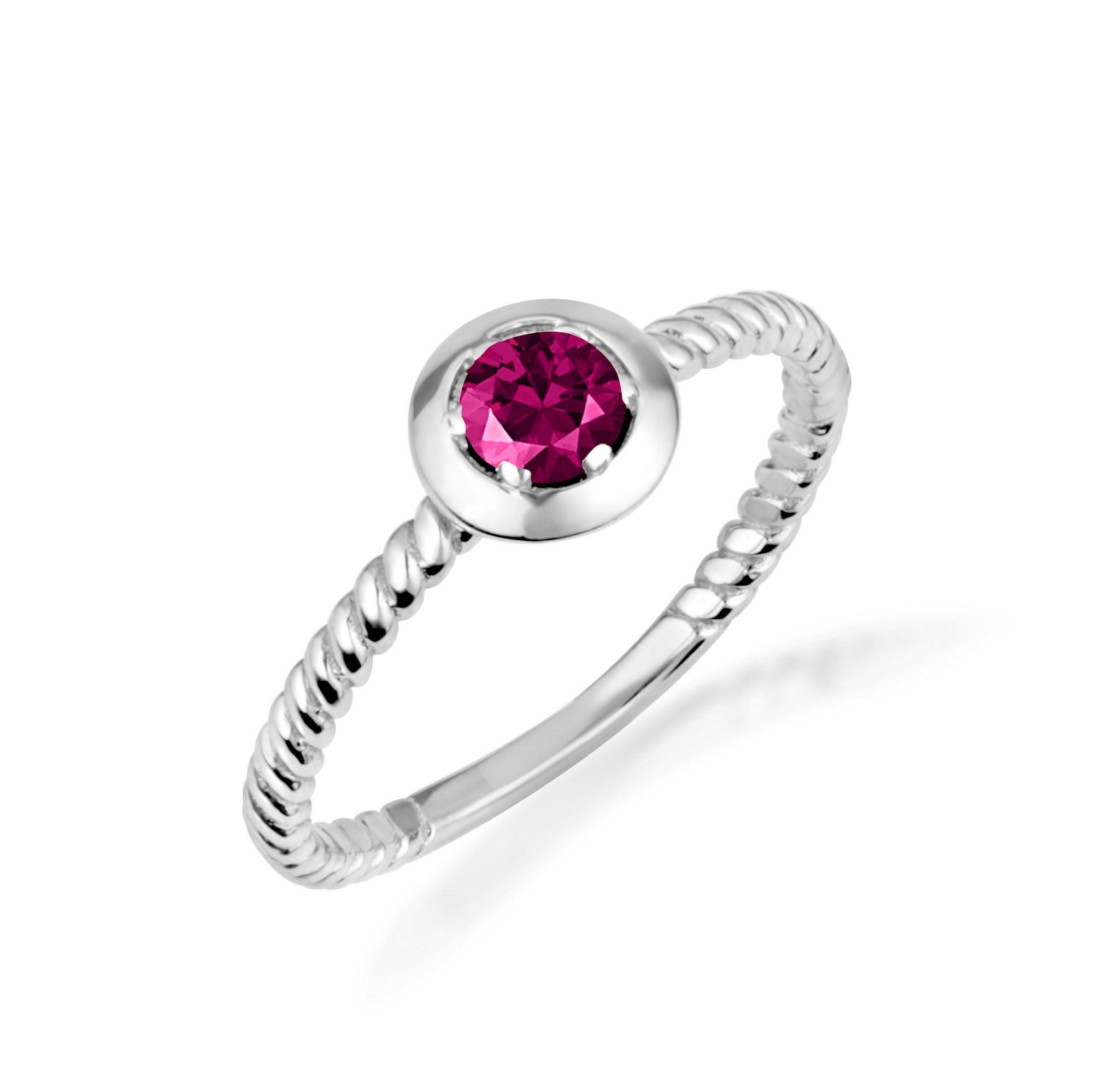Silver Stackable Custom Birthstone Ring, view 10