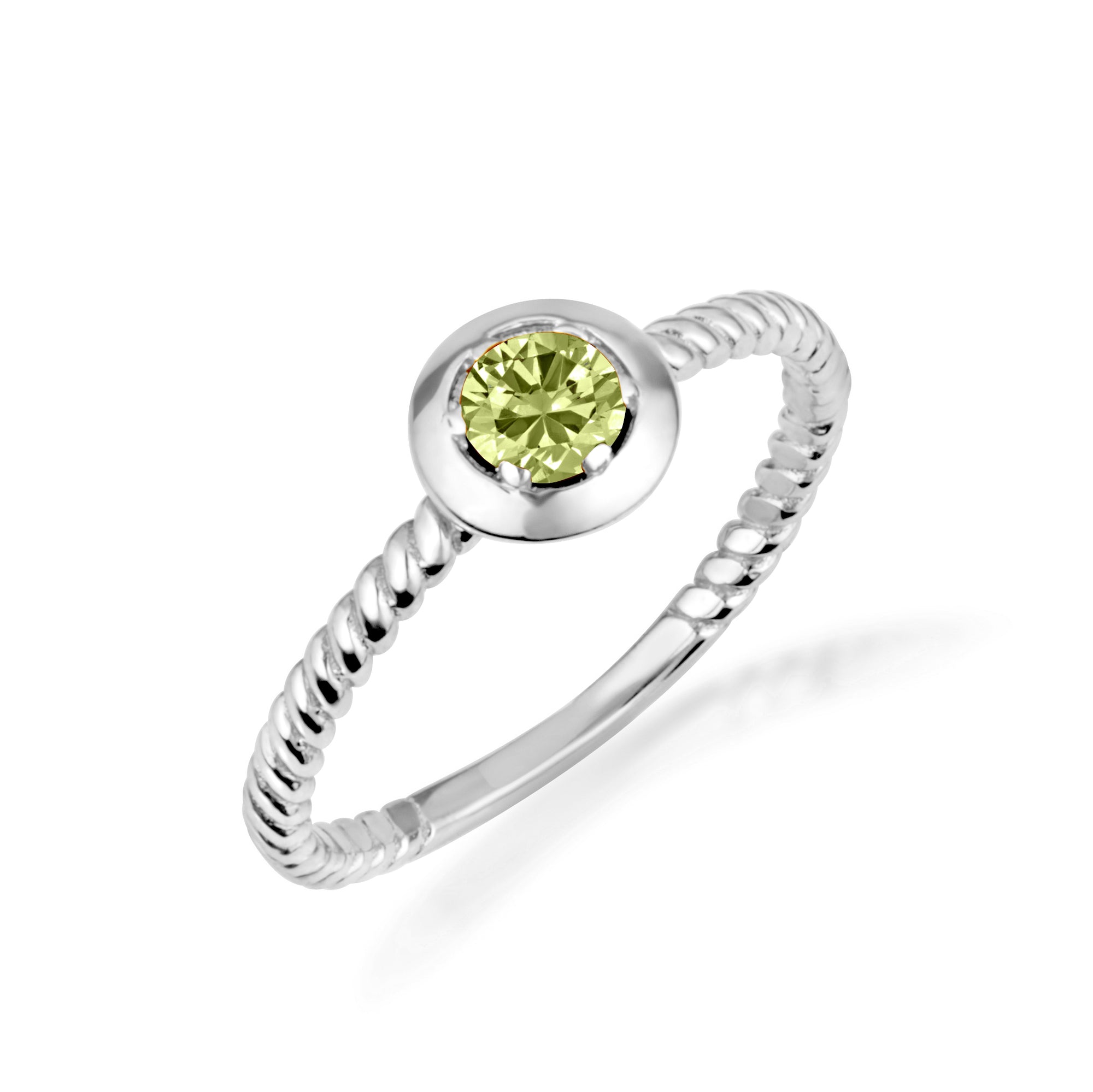 Silver Stackable Custom Birthstone Ring, view 11