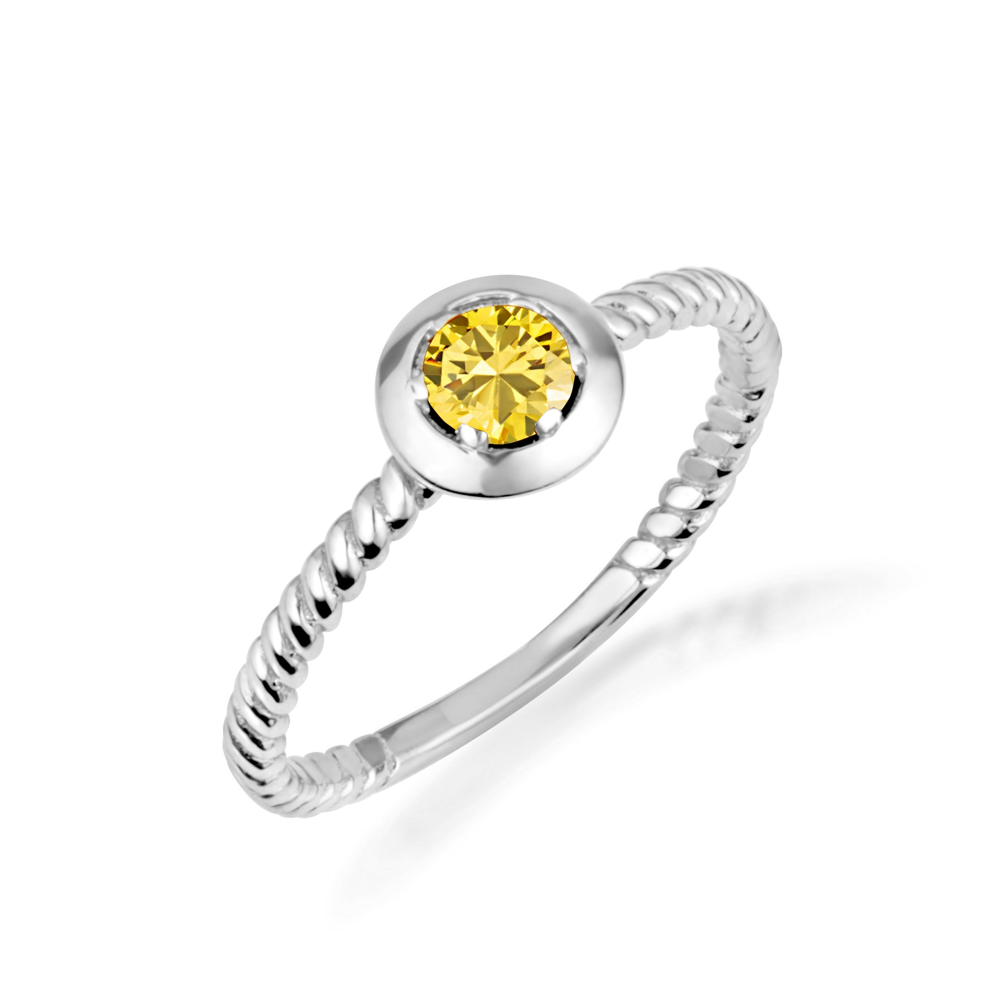 Silver Stackable Custom Birthstone Ring, view 14
