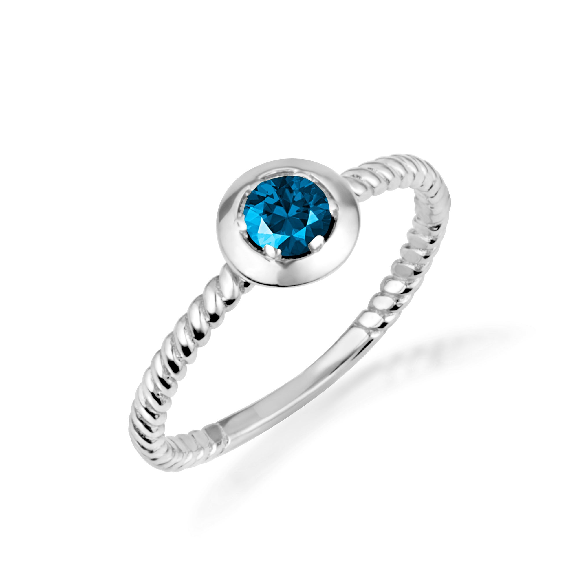 Silver Stackable Custom Birthstone Ring, view 15
