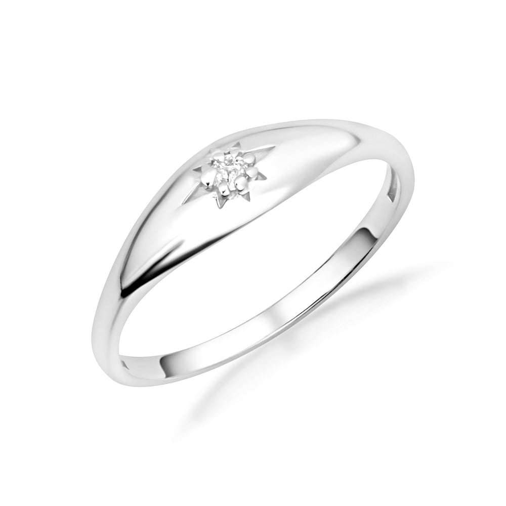 Silver Star Signet Ring