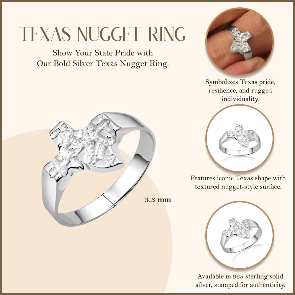 Silver Texas Nugget Ring, view 4