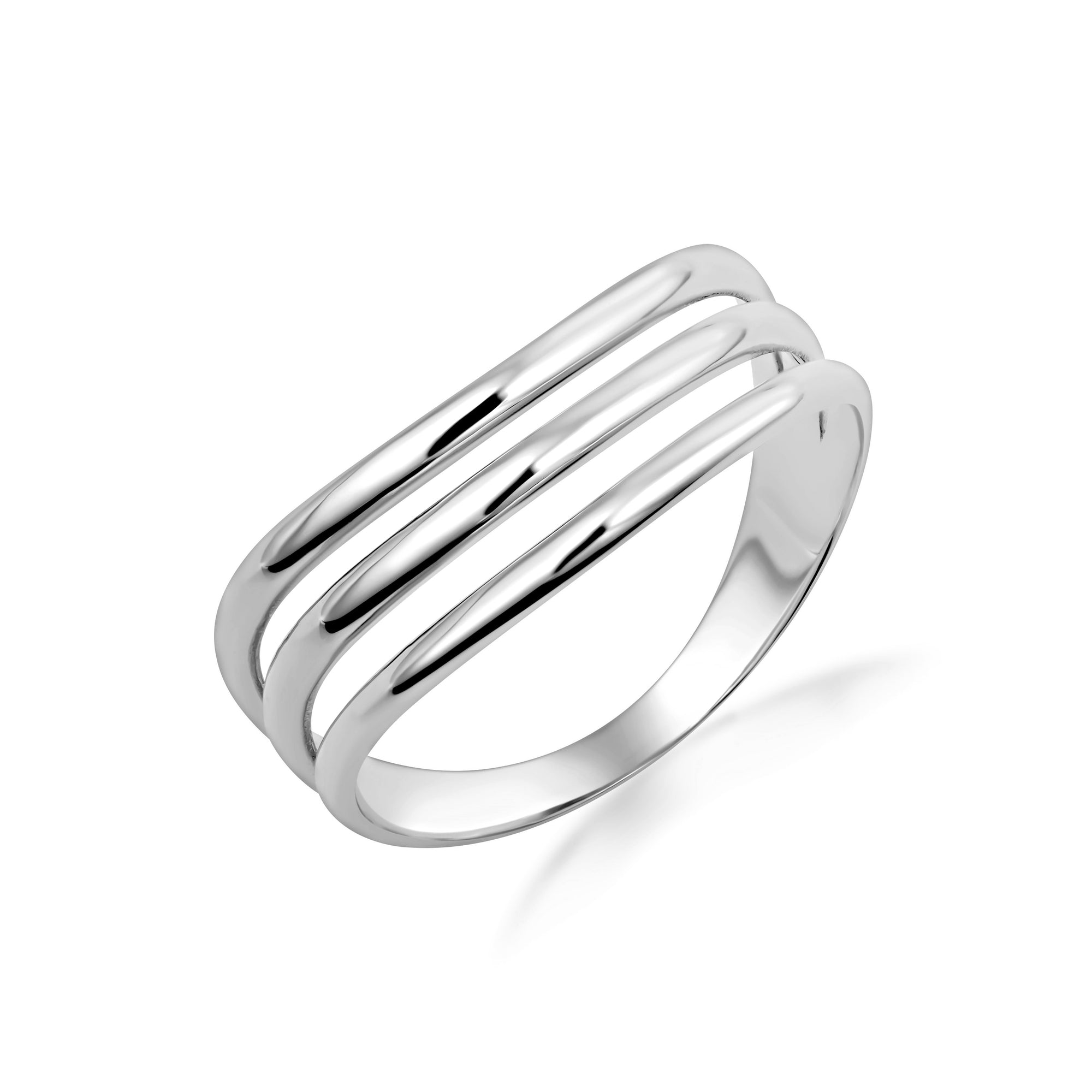 Silver Triple Row High-Polish Band