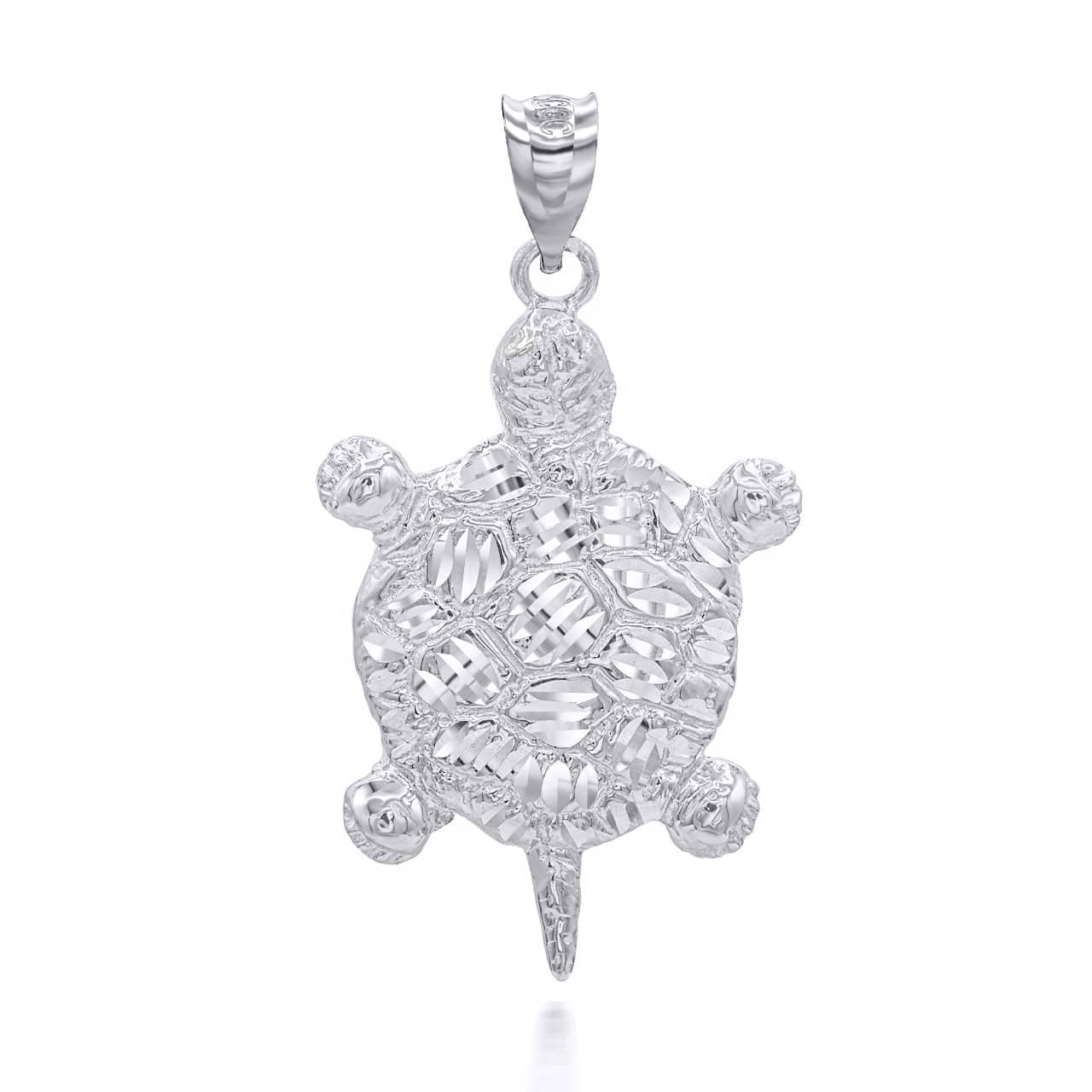 Silver Turtle Pendant Necklace
