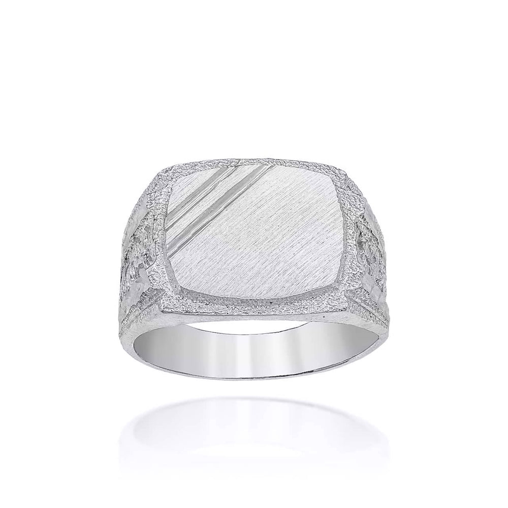 Silver Two Cut Signet Ring