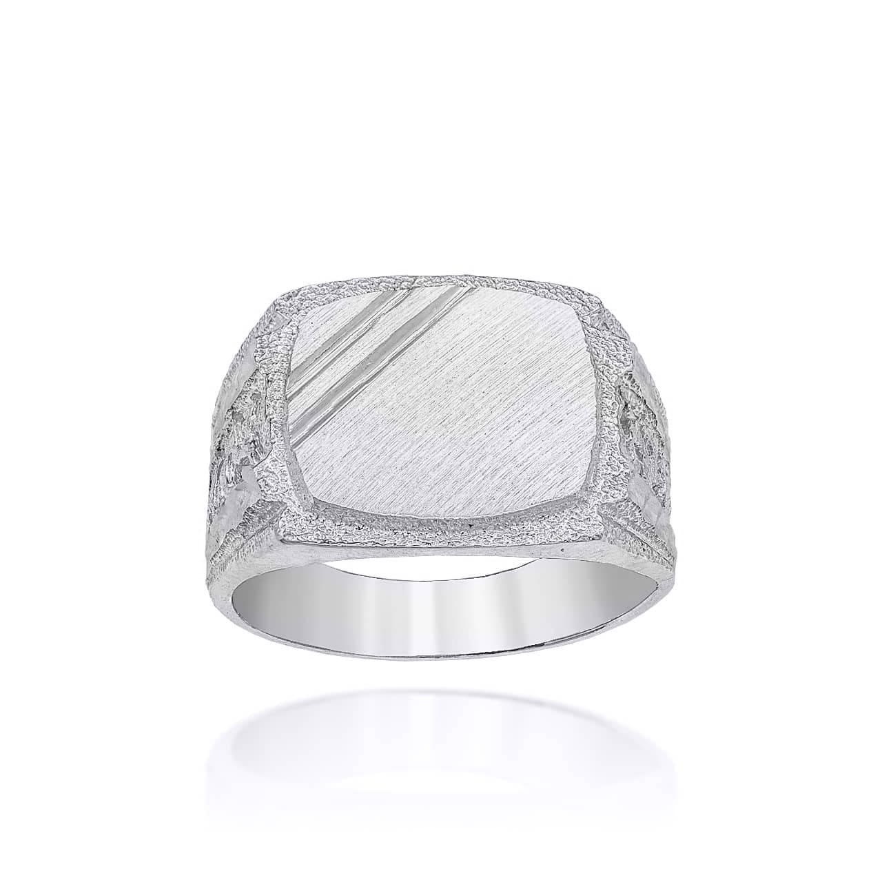 Silver Two Cut Signet Ring