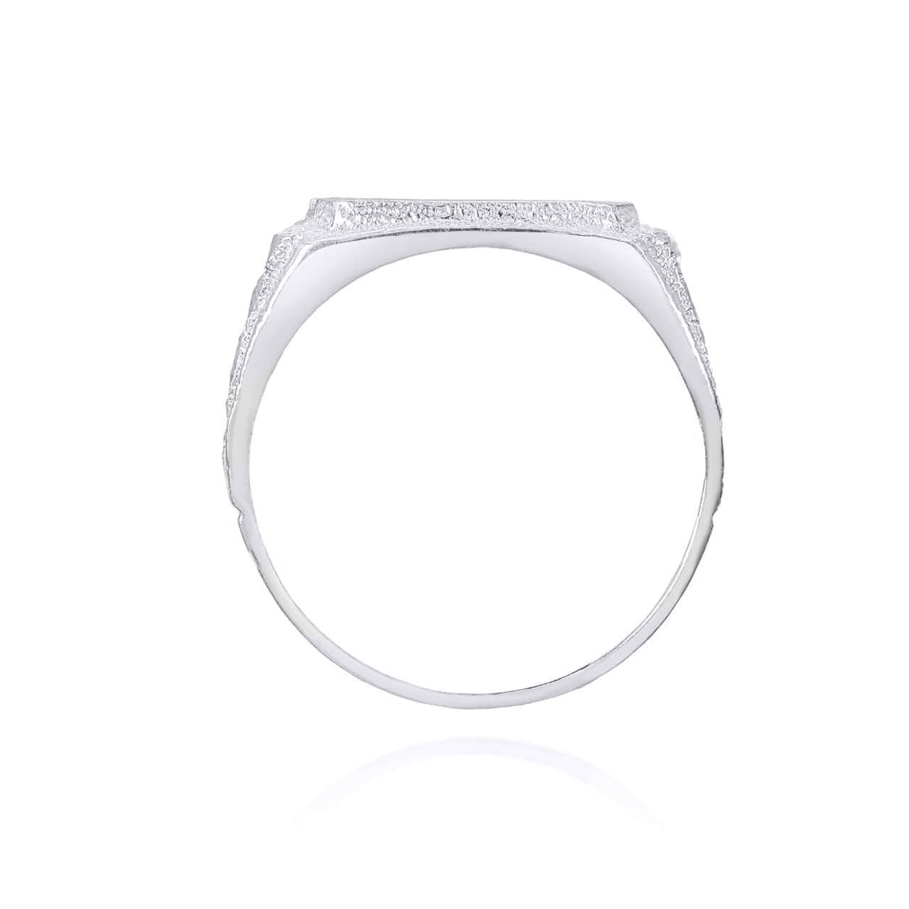 Silver Two Cut Signet Ring, view 4