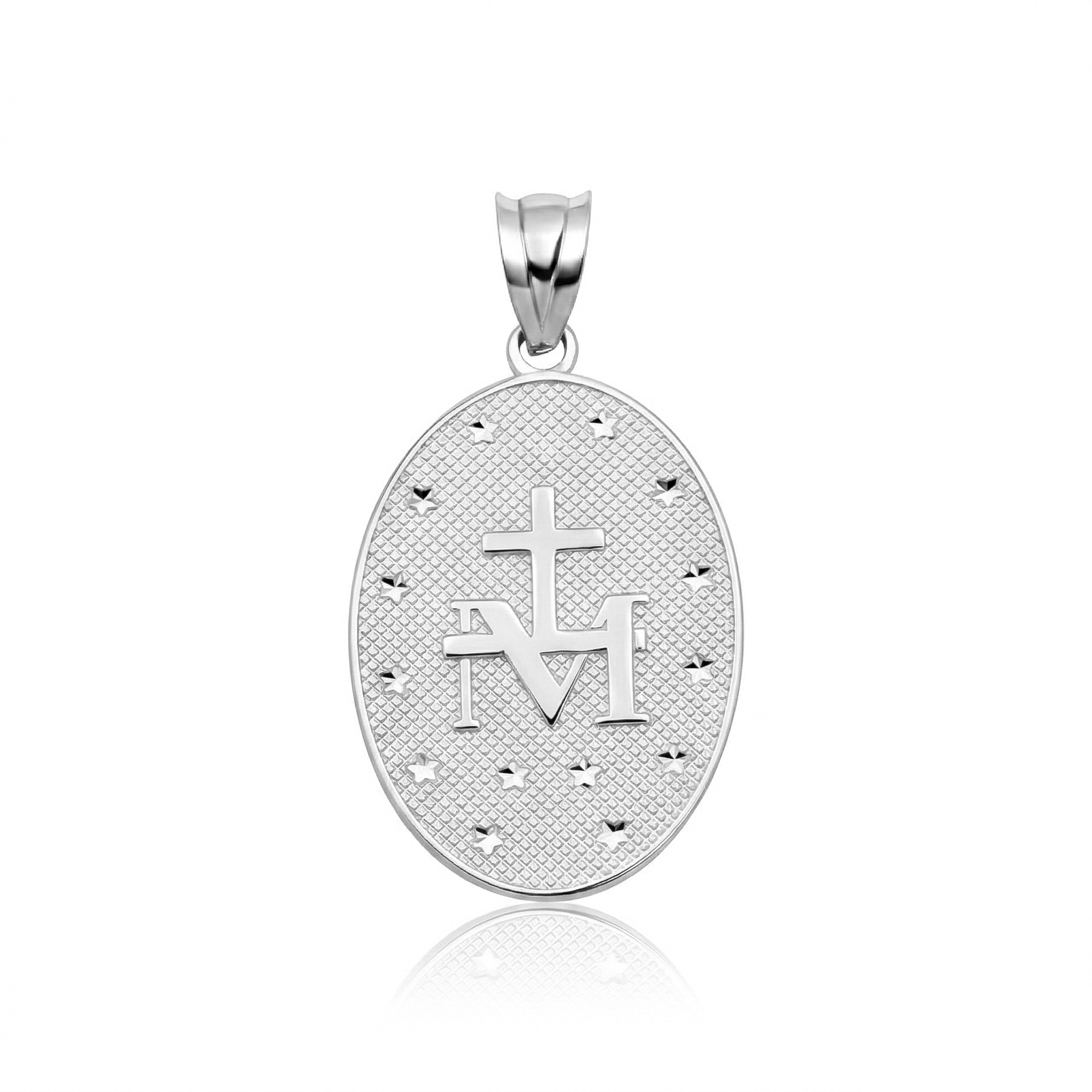 Silver Virgin Mary Necklace - Miraculous Medal, view 5