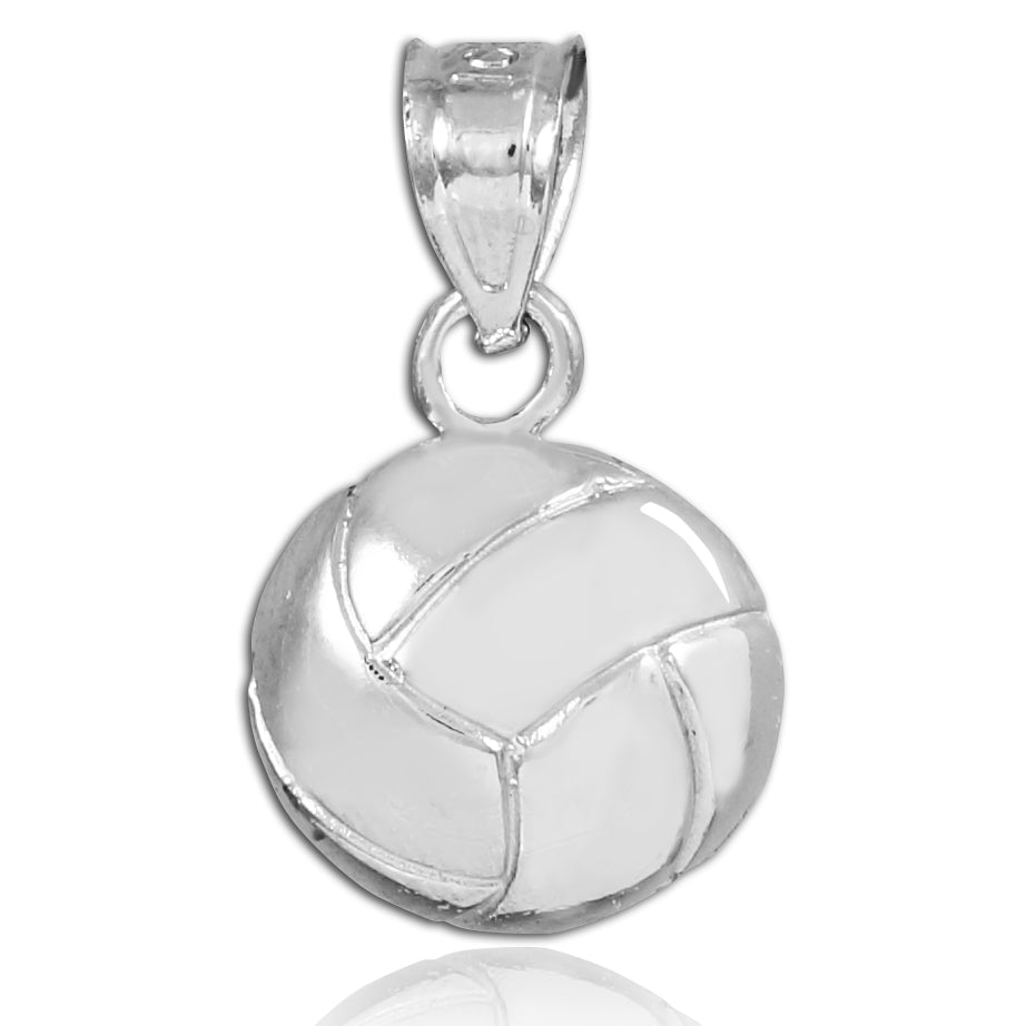 Silver Volleyball Charm Sports Pendant