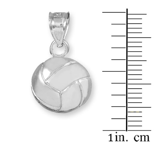Silver Volleyball Charm Sports Pendant, view 2