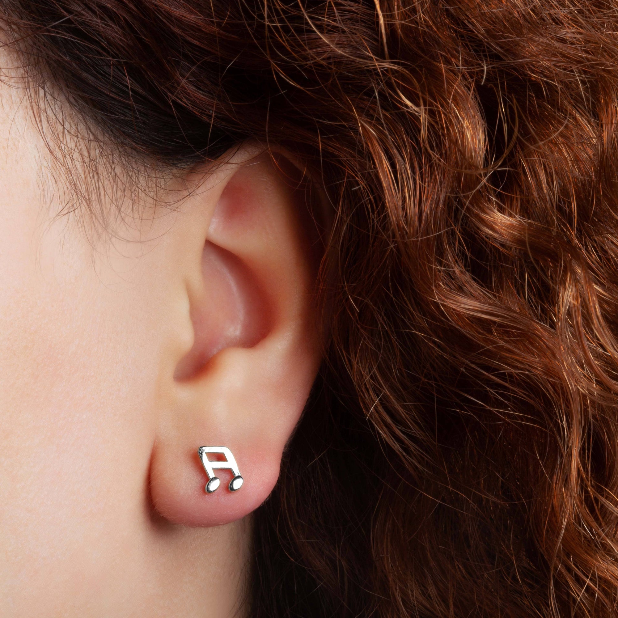 Sixteenth Music Note Stud Earrings, view 2