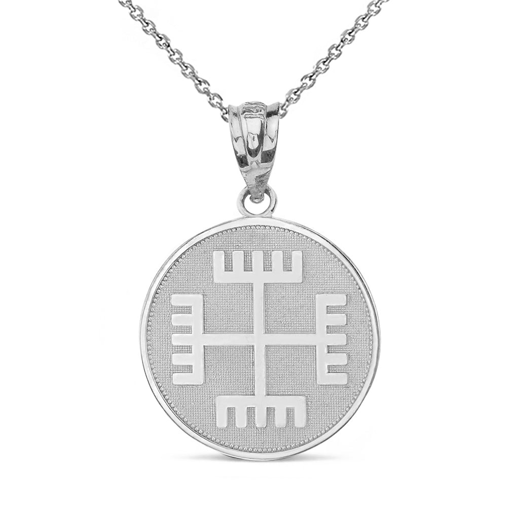Slavic Neopaganism Rece Boga ("Hands of God") Disc Pendant Necklace in Solid Gold, view 7