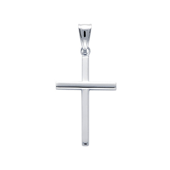 Small 14K White Gold Emanation Cross