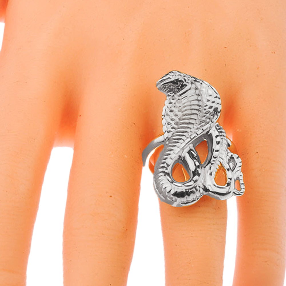 Snake Statement Ring in White Gold, view 3