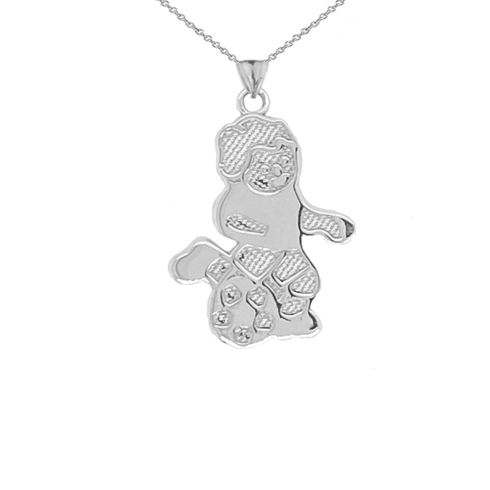 Soccer Boy Sports Charm Pendant Necklace in Sterling Silver
