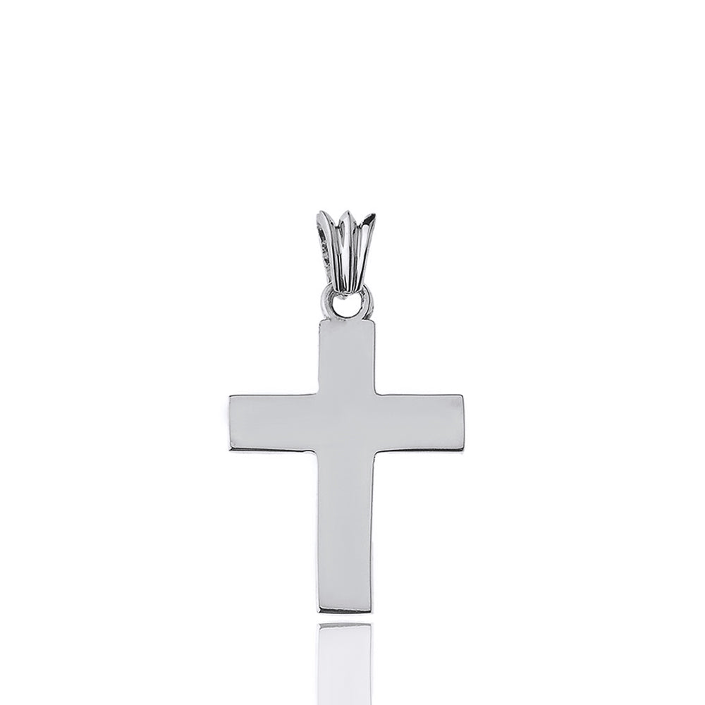 Solid Cross in Sterling Silver (1.3"), view 2