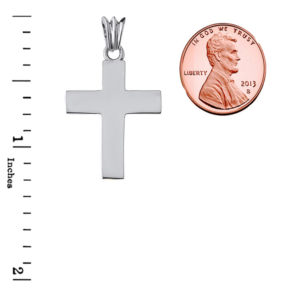 Solid Cross in Sterling Silver (1.3"), view 3
