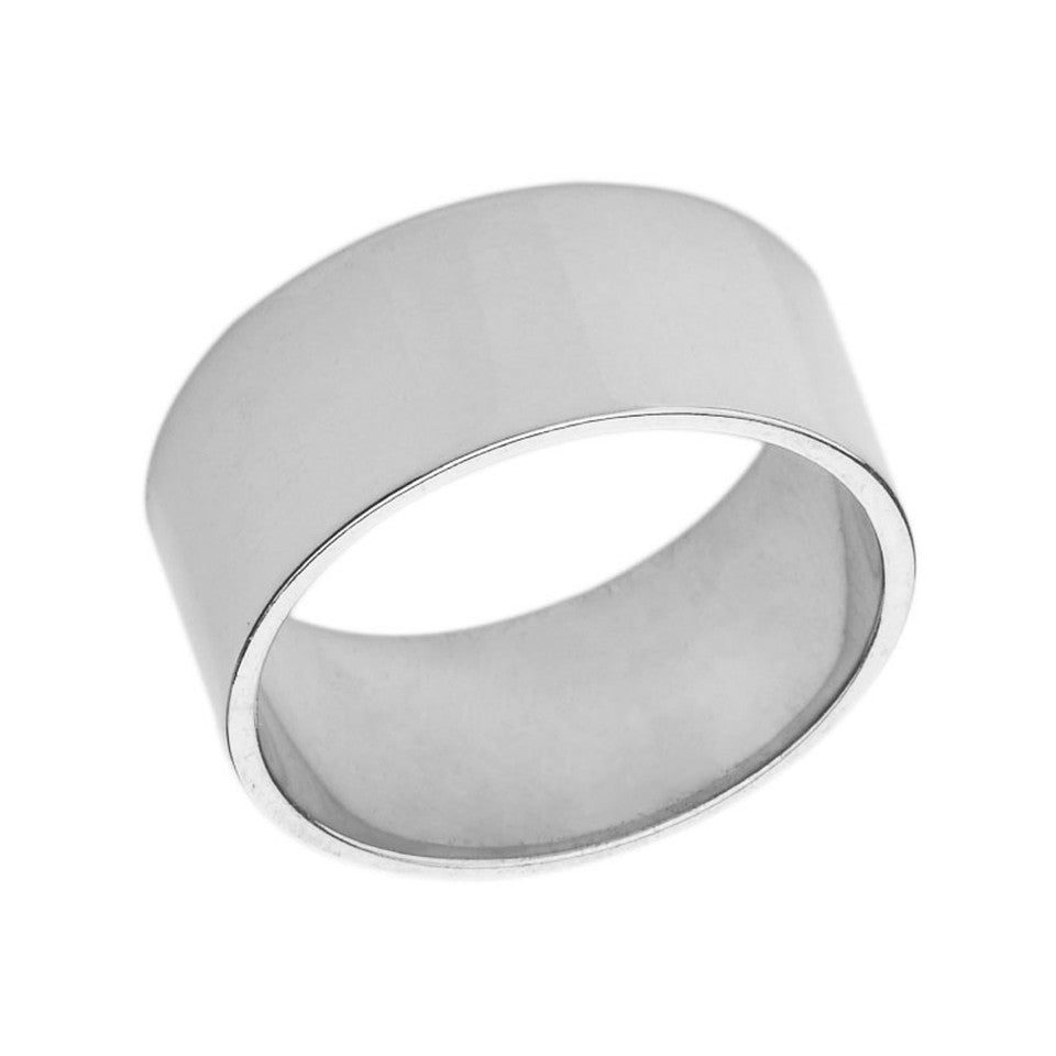 Solid Gold 10 mm Flat Wedding Band, view 2