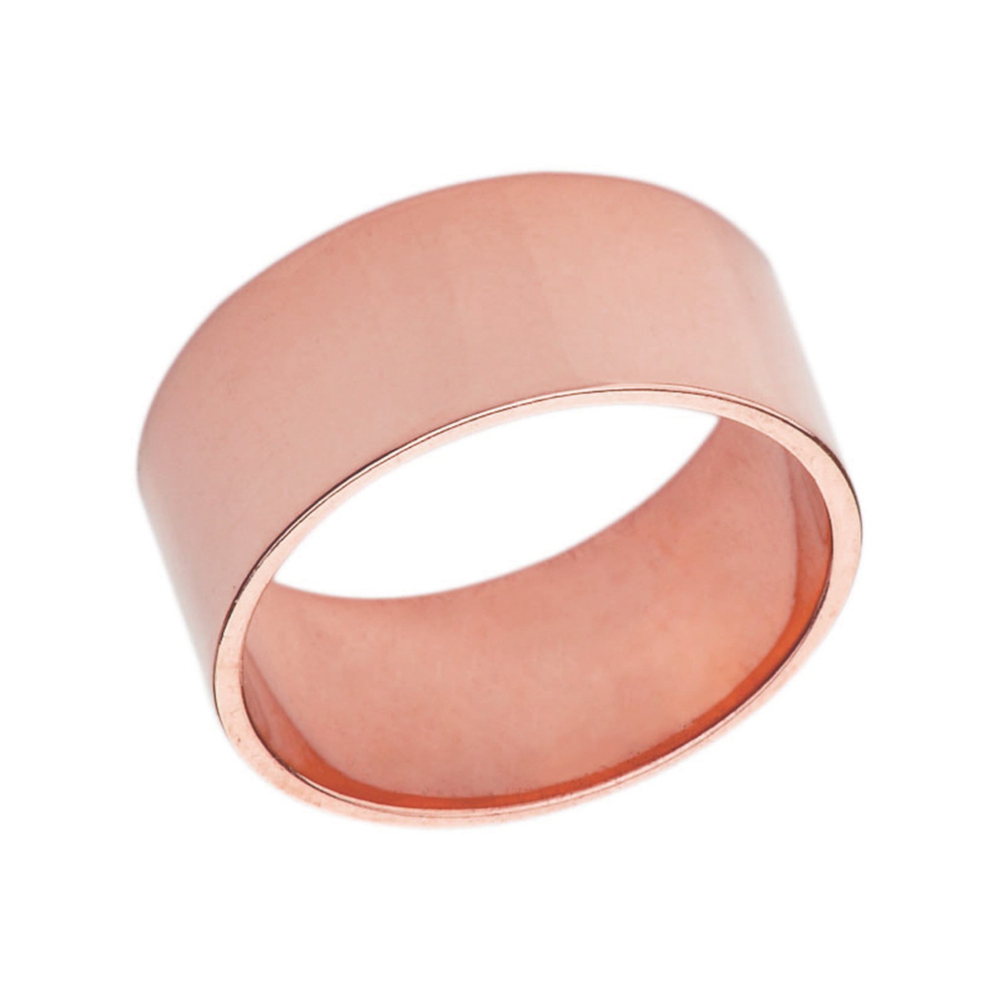 Solid Gold 10 mm Flat Wedding Band, view 3