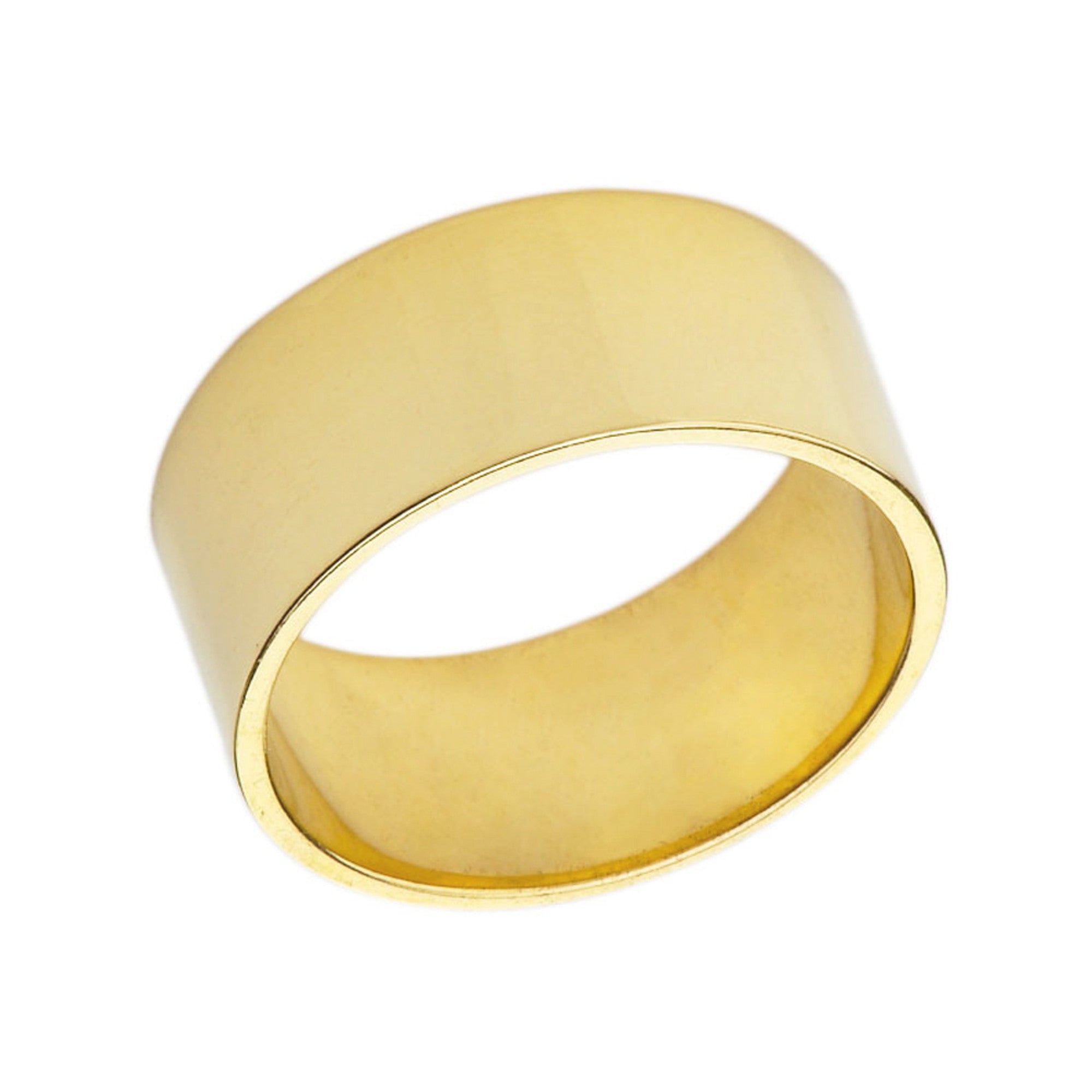 Solid Gold 10 mm Flat Wedding Band, view 4