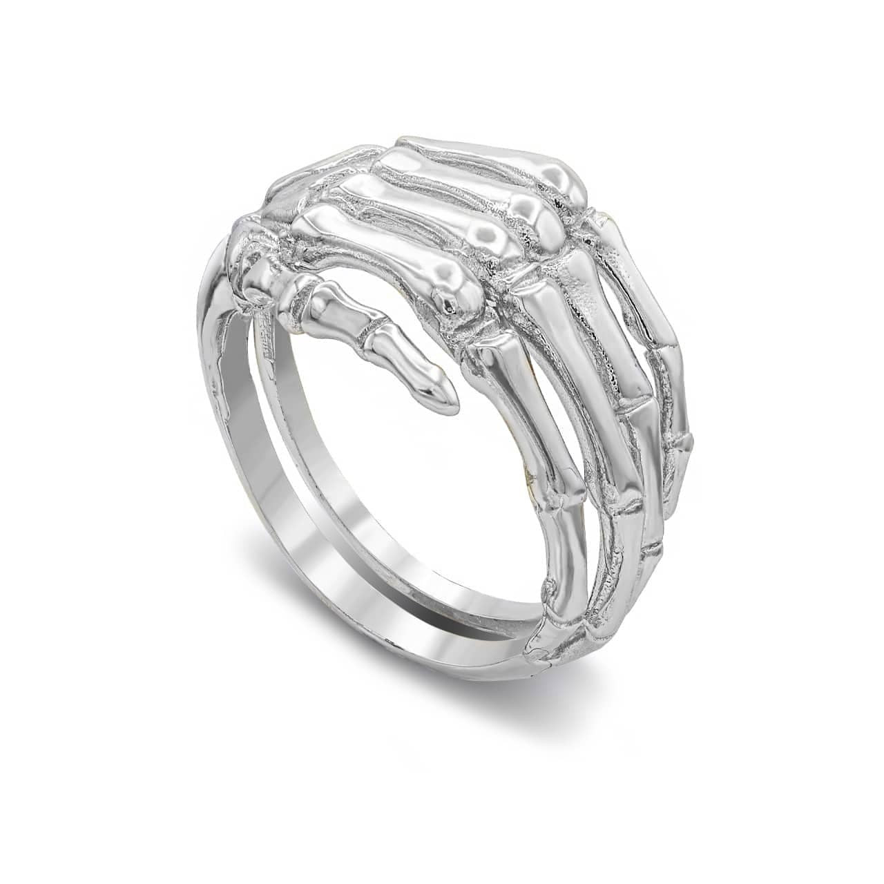 Solid Gold 3D Hand Skeleton Ring in Solid Gold, view 4