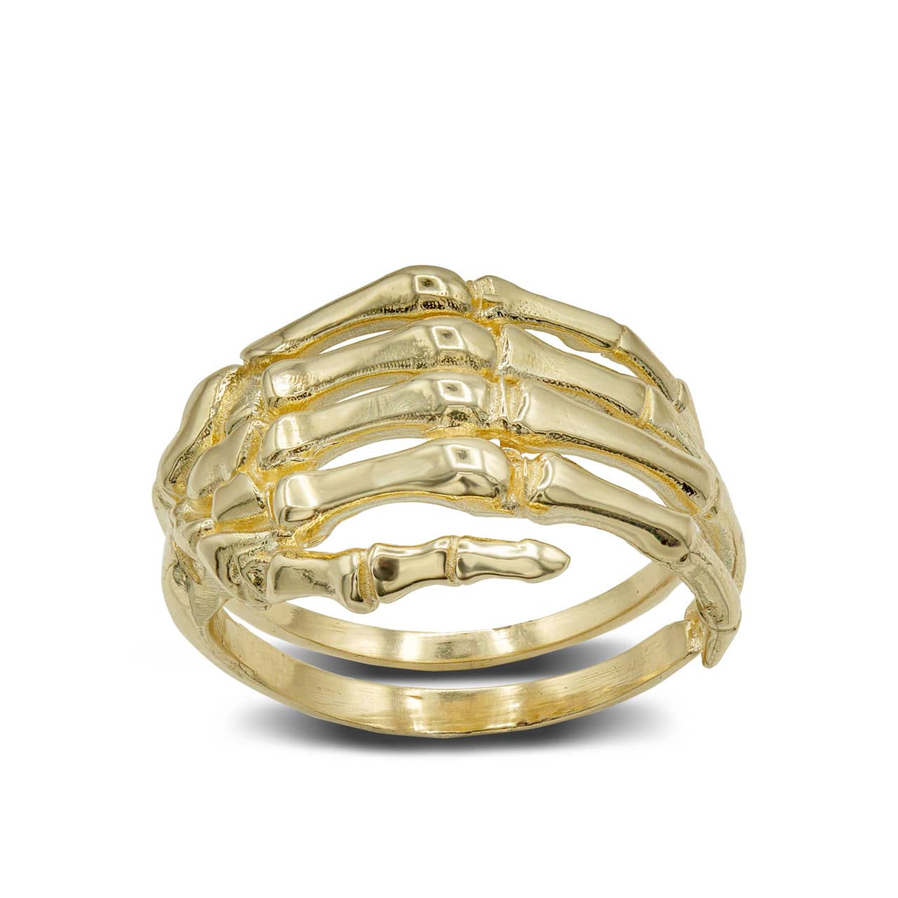Solid Gold 3D Hand Skeleton Ring in Solid Gold, view 5