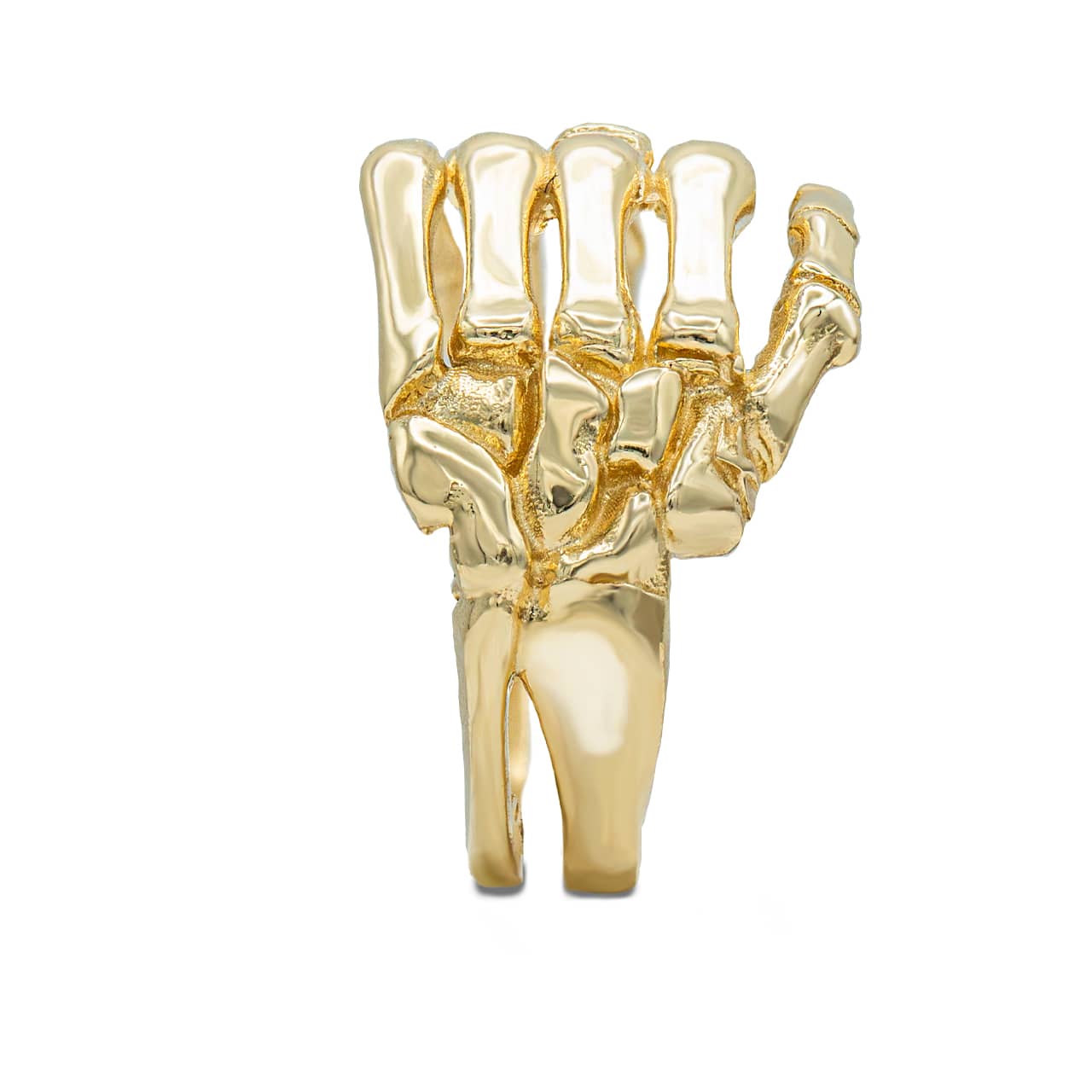 Solid Gold 3D Hand Skeleton Ring in Solid Gold, view 6