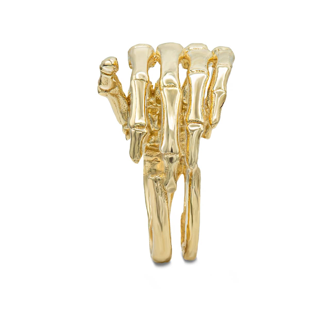 Solid Gold 3D Hand Skeleton Ring in Solid Gold, view 7