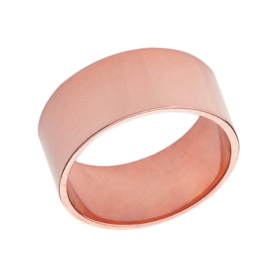 Solid Gold 8 mm Flat Wedding Band, view 3