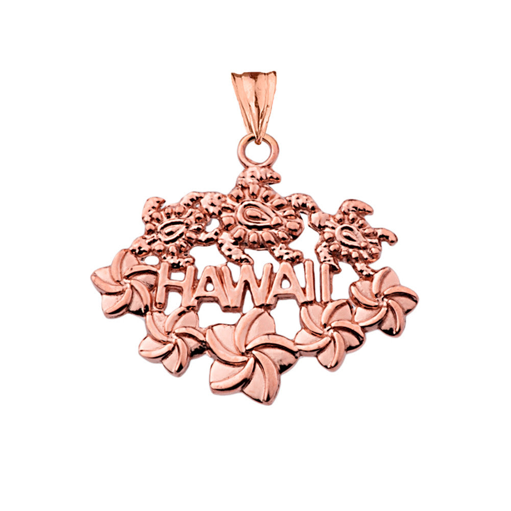 Solid Gold Aloha State Hawaii Pendant Necklace, view 6