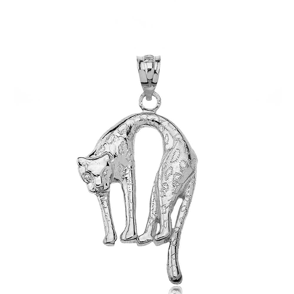 Solid Gold Arched Cheetah Pendant Necklace, view 8