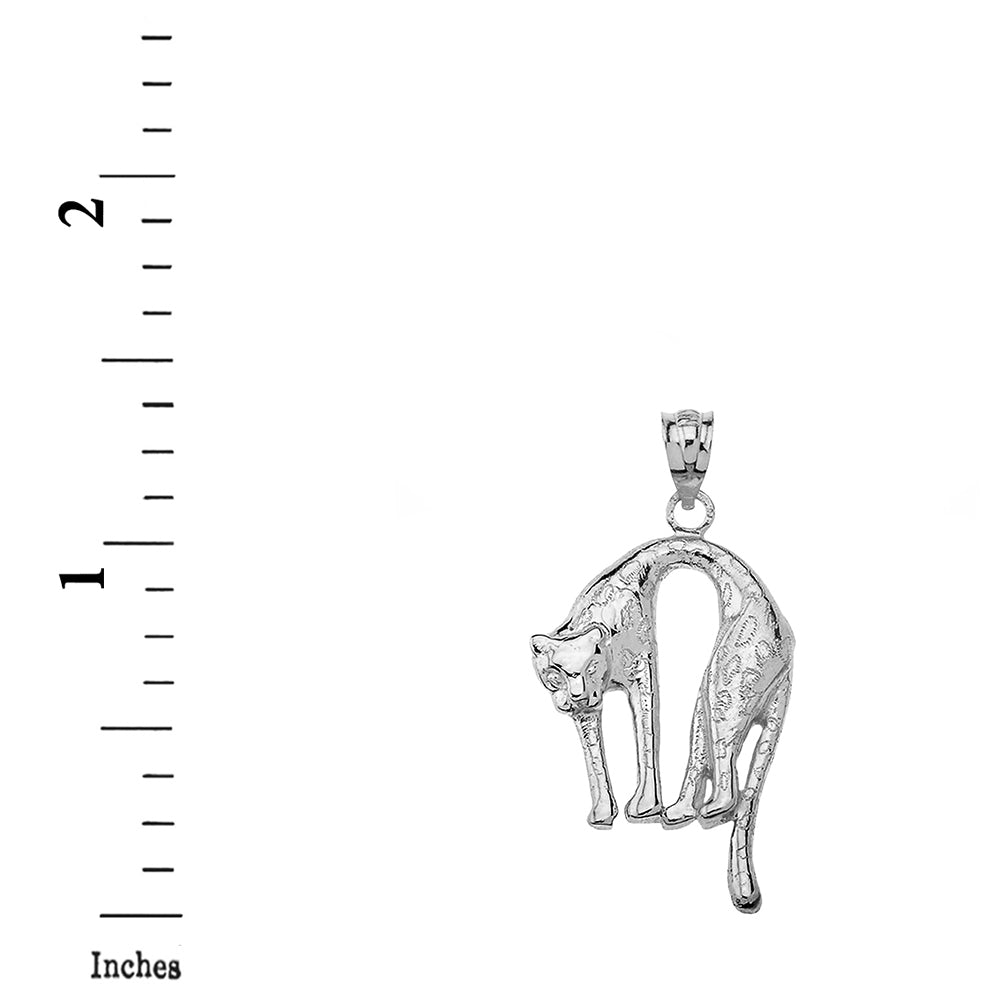 Solid Gold Arched Cheetah Pendant Necklace, view 9
