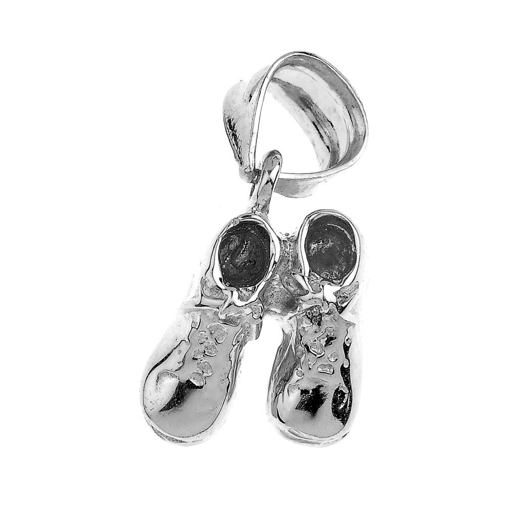 Solid Gold Baby Boy Shoes Charm Pendant, view 3