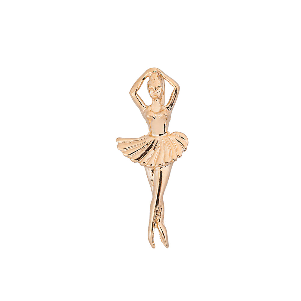 Solid Gold Ballerina Dancer Pendant Necklace, view 4