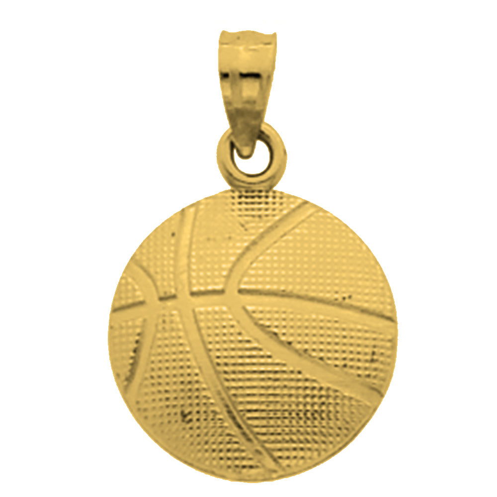 Solid Gold Basketball Pendant