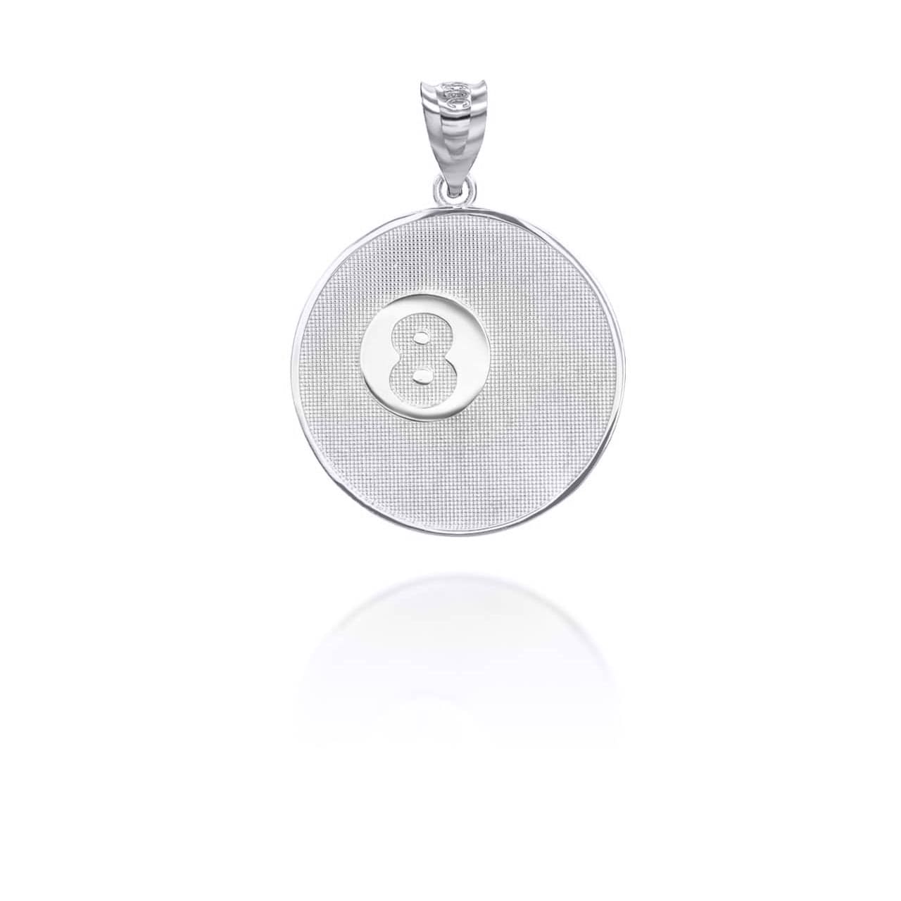 Solid Gold Billiards 8 Ball Pool Pendant Necklace, view 3