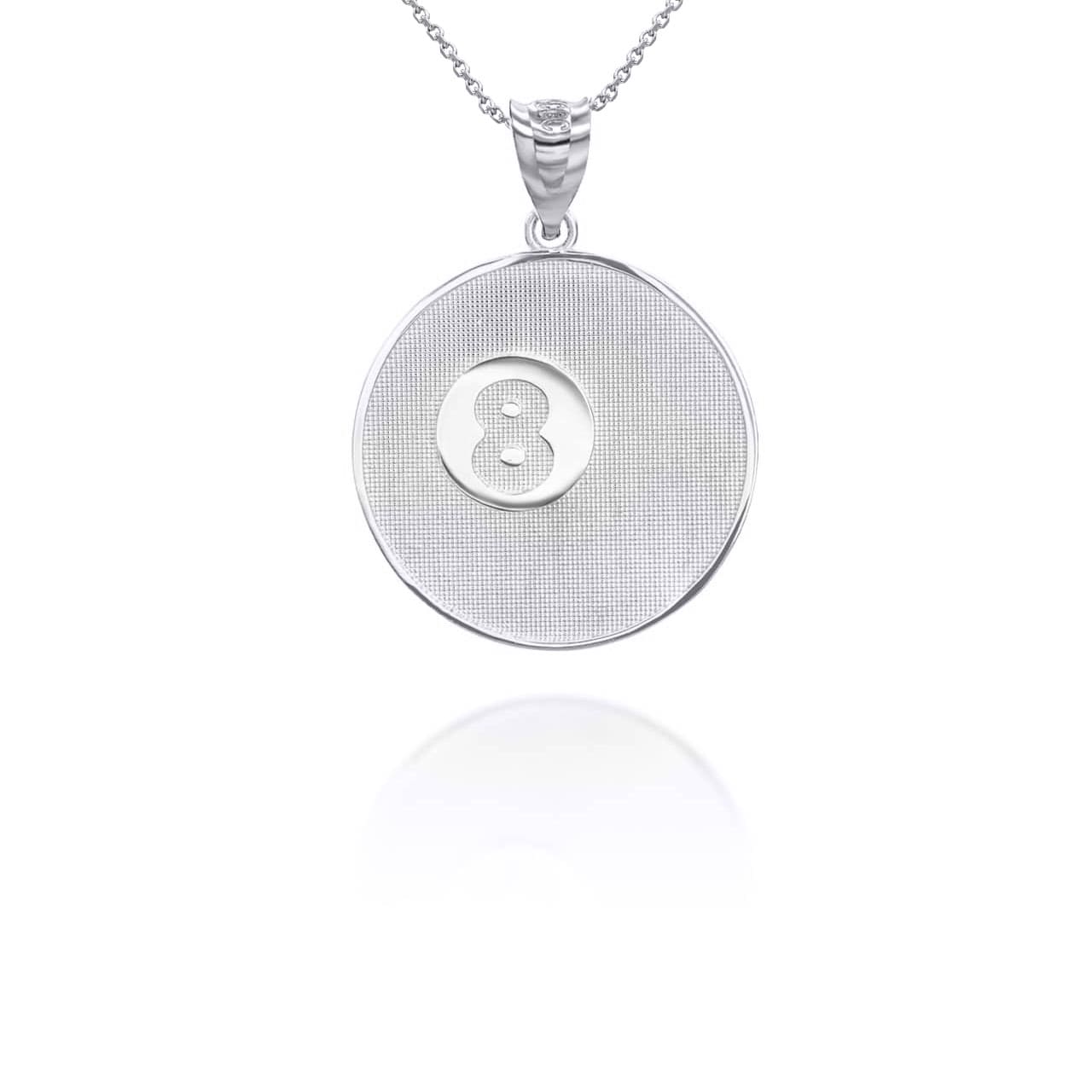 Solid Gold Billiards 8 Ball Pool Pendant Necklace, view 9