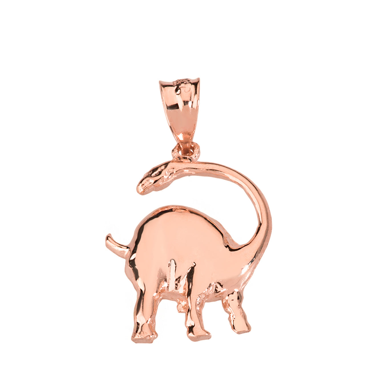 Solid Gold Brachiosaurus Dinosaur Pendant Necklace, view 5