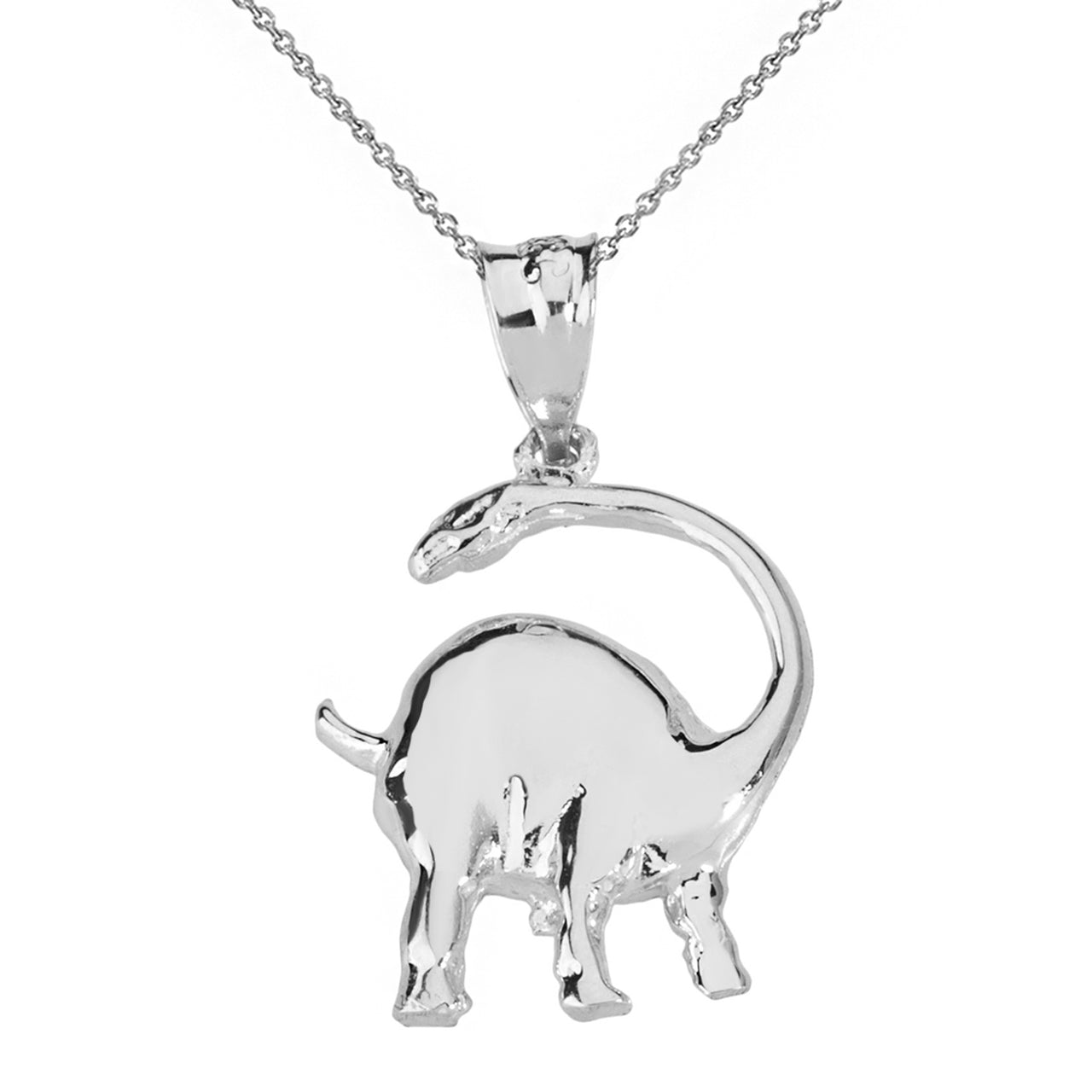 Solid Gold Brachiosaurus Dinosaur Pendant Necklace, view 6