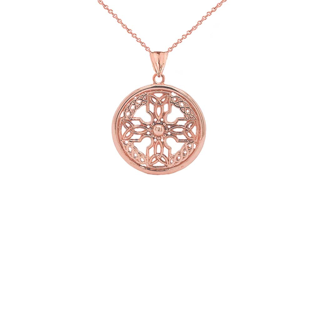 Solid Gold Celtic Knot Cross Shield Pendant Necklace(Small), view 4