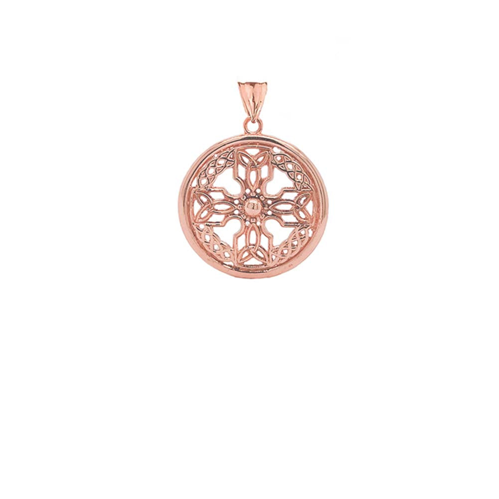 Solid Gold Celtic Knot Cross Shield Pendant Necklace(Small), view 5