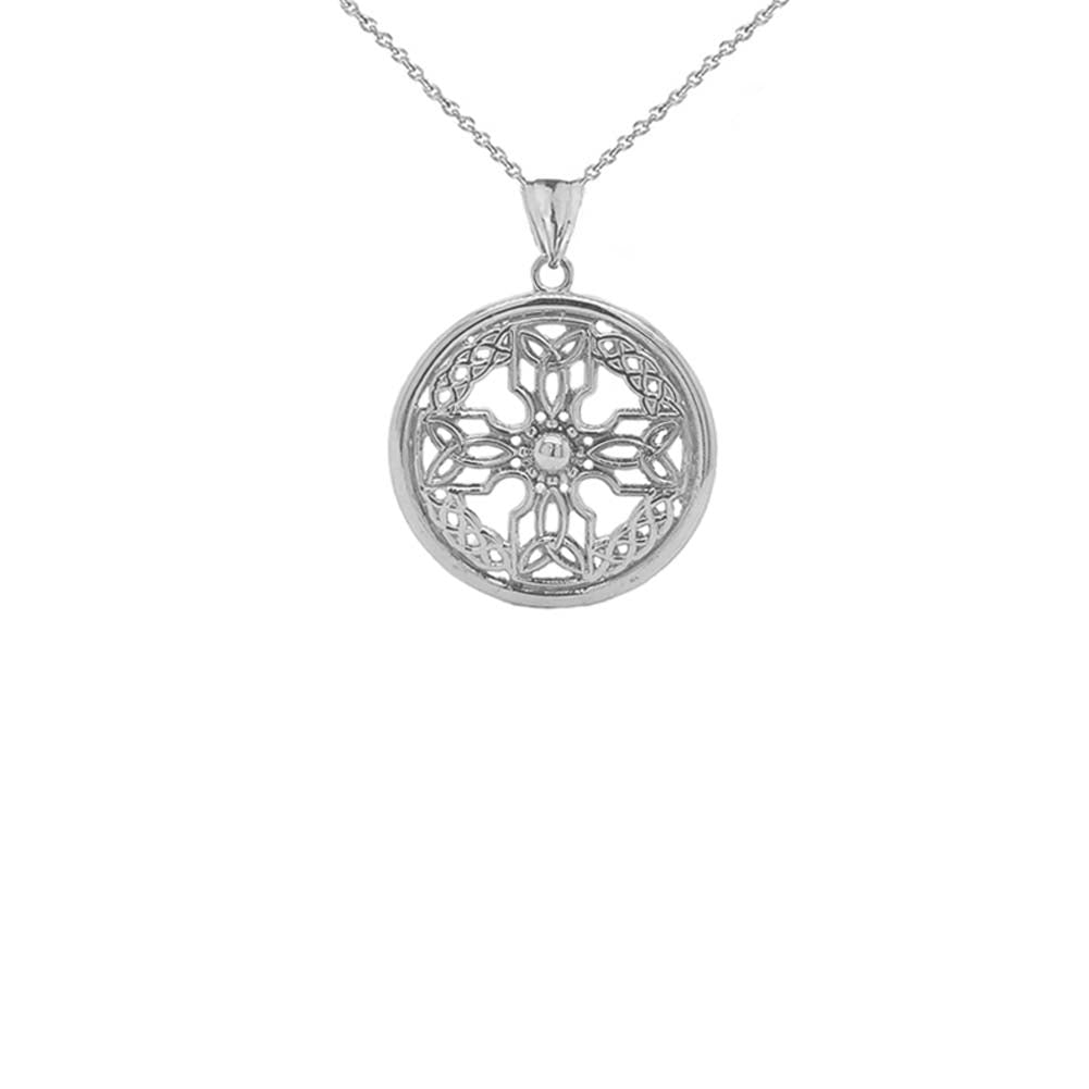 Solid Gold Celtic Knot Cross Shield Pendant Necklace(Small), view 6
