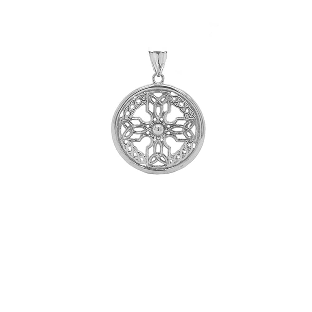 Solid Gold Celtic Knot Cross Shield Pendant Necklace(Small), view 7