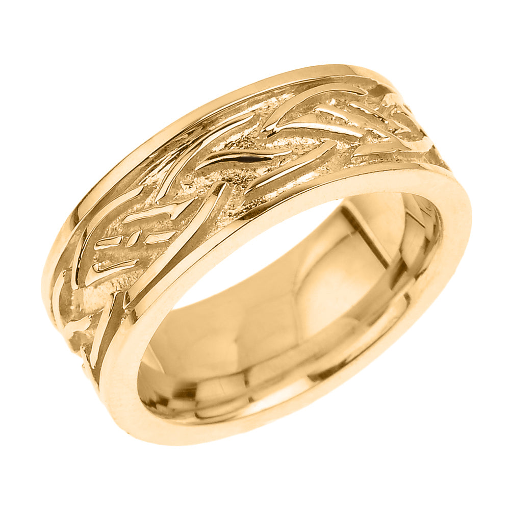 Solid Gold Celtic Knot Unisex Wedding Band
