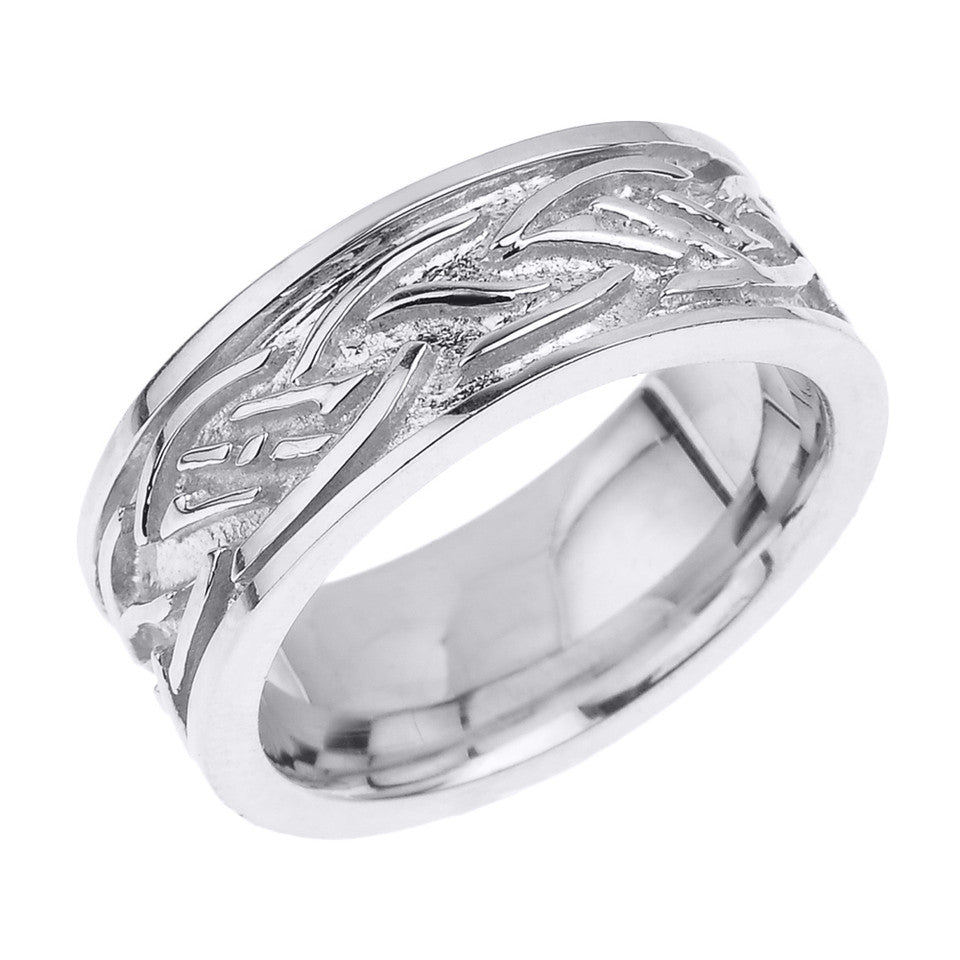 Solid Gold Celtic Knot Unisex Wedding Band, view 2