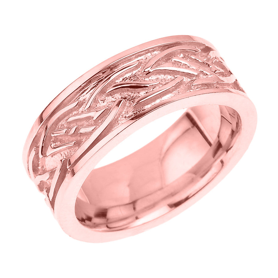 Solid Gold Celtic Knot Unisex Wedding Band, view 3