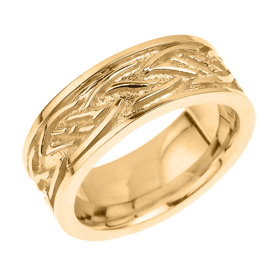 Solid Gold Celtic Knot Unisex Wedding Band, view 4