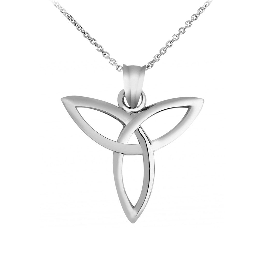 Solid Gold Celtic Trinity Pendant Necklace, view 3
